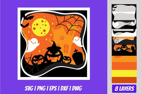 3D Halloween Shadowbox SVG Bundle SVG SvgOcean 