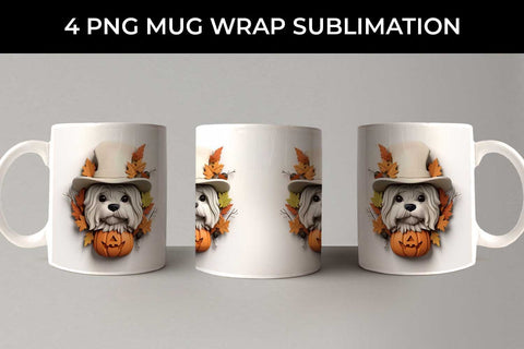 3D Halloween Shih Tzu Dog Mug Wrap Sublimation PNG Bundle Free For Commercial Use Sublimation Sintegra 