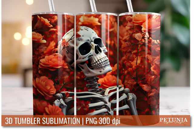 3D Halloween Tumbler Wrap | 3D Tumbler Wrap Sublimation Petunia Digital Design 