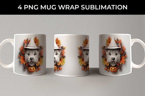 3D Halloween Westie Dog Mug Wrap Sublimation PNG Bundle Free For Commercial Use Sublimation Sintegra 