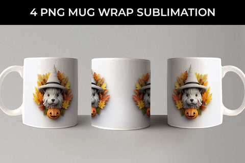 3D Halloween Westie Dog Mug Wrap Sublimation PNG Bundle Free For Commercial Use Sublimation Sintegra 