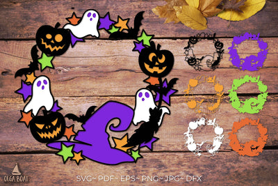 3d Halloween wreath | Halloween door sign svg SVG Olga Boat Design 
