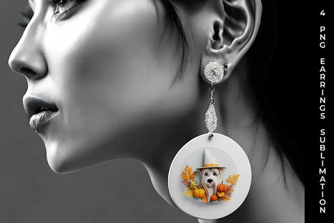 3D Halloween Yorkshire Terrier Dog Earrings Sublimation PNG Bundle Free For Commercial Use Sublimation Sintegra 