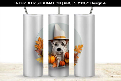 3D Halloween Yorkshire Terrier Dog Tumbler Wrap 20 oz Sublimation PNG Bundle Free For Commercial Use Sublimation Sintegra 