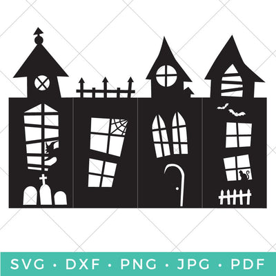 3D Haunted House Lantern SVG Hey Let's Make Stuff 