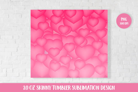 3d hearts skinny tumbler sublimation wrap Sublimation LaBelezoka 