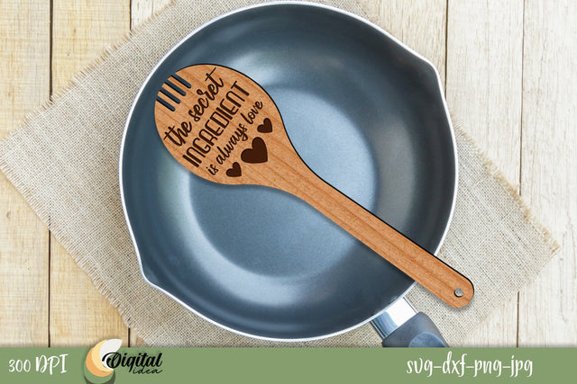 3D Home Kitchen Decor Laser. SVG Engraved Wooden Spatulas. SVG Evgenyia Guschina 