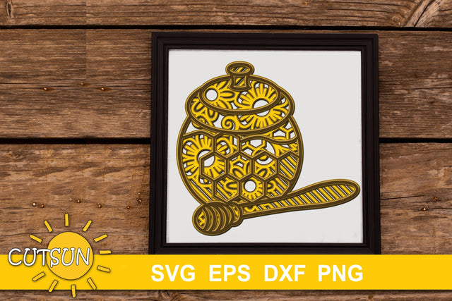 3D Honey Pot Layered SVG 3D Paper CutsunSVG 