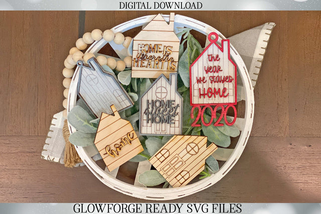 3D Houses with Vertical & Horizontal Shiplap | Farmhouse | Home | Christmas Ornament | Glowforge | Cutting File | SVG Set | Tiered Tray SVG Diva Watts Designs 