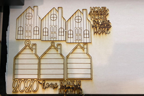 3D Houses with Vertical & Horizontal Shiplap | Farmhouse | Home | Christmas Ornament | Glowforge | Cutting File | SVG Set | Tiered Tray SVG Diva Watts Designs 