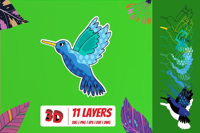 3D Hummingbird SVG Cut File SVG SvgOcean 