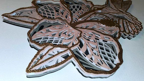 3D Hummingbird with Hibiscus Mandala Multi Layered Mandala SVG SVG Harbor Grace Designs 