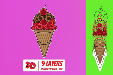 3D Ice Cream SVG Bundle SVG SvgOcean 
