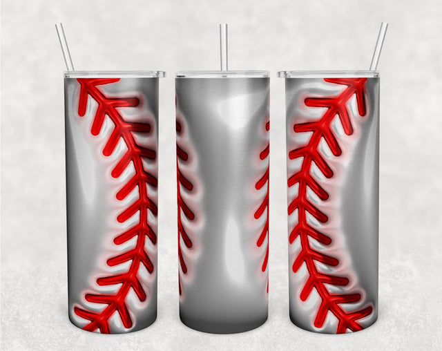 3D Inflated Baseball Stitches Tumbler Wrap, 20oz Skinny Tumbler Sublimation Design, Puffy Baseball Stitches Tumbler PNG, Baseball Tumbler Wrap Sublimation HappyDesignStudio 