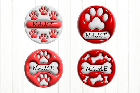 3D Inflated Design. Dog Christmas Ornament Bundle Sublimation Olga Terlyanskaya 