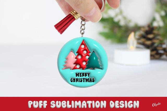 3D Inflated Design. Round Keychain PNG Sublimation Olga Terlyanskaya 
