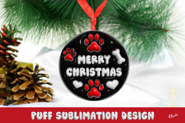 3D Inflated Dog. Christmas Ornament Sign Sublimation Olga Terlyanskaya 