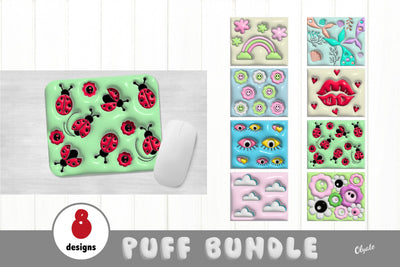 3D Inflated Mouse Pad Bundle. 3D Puff Bundle SVG Olga Terlyanskaya 