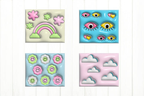 3D Inflated Mouse Pad Bundle. 3D Puff Bundle SVG Olga Terlyanskaya 