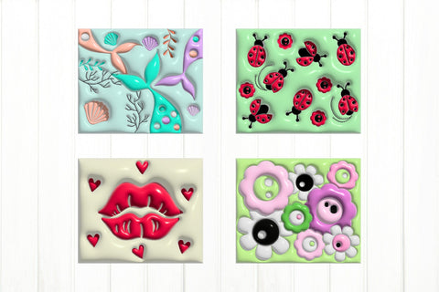 3D Inflated Mouse Pad Bundle. 3D Puff Bundle SVG Olga Terlyanskaya 