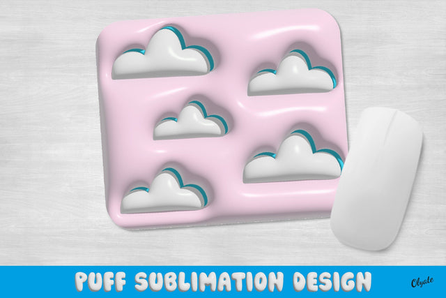 3D Inflated Mouse Pad Sublimation Design. 3D Cloud Sublimation Olga Terlyanskaya 