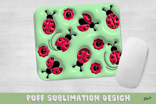 3D Inflated Mouse Pad Sublimation Design. 3D Lady Bug Sublimation Olga Terlyanskaya 