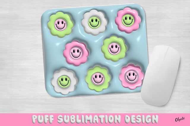 3D Inflated Mouse Pad Sublimation Design. 3D Puff Smile Sublimation Olga Terlyanskaya 