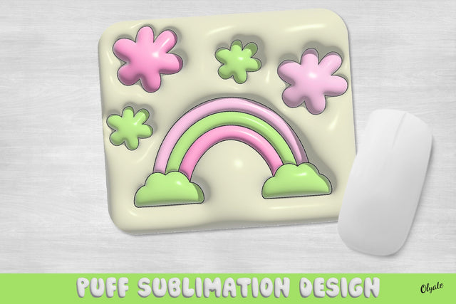 3D Inflated Mouse Pad Sublimation Design. 3D Rainbow Sublimation Olga Terlyanskaya 