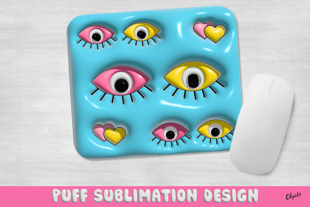 3D Inflated Mouse Pad Sublimation Design. 3D Retro Puff Sublimation Olga Terlyanskaya 