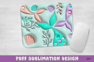 3D Inflated Mouse Pad Sublimation Design. Mermaid Mouse Pad Sublimation Olga Terlyanskaya 