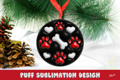 3D Inflated Ornament. Dog Christmas Ornament PNG SVG Olga Terlyanskaya 