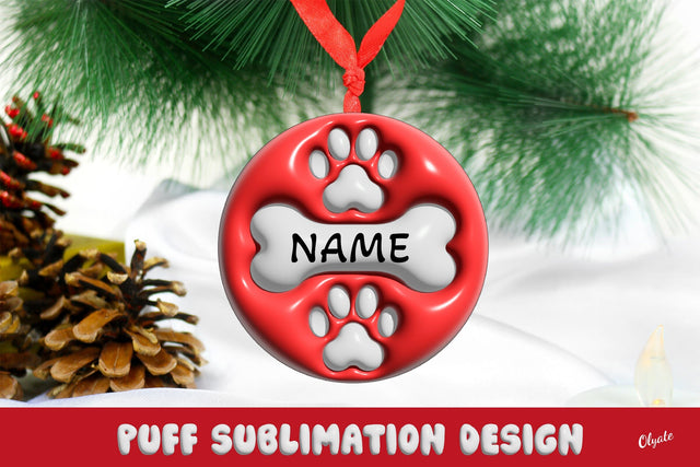 3D Inflated Puff Sublimation. Dog Christmas Ornament PNG Sublimation Olga Terlyanskaya 