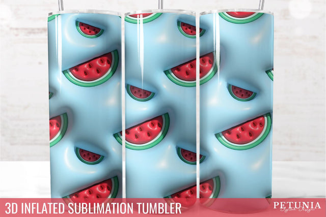 3D Inflated Tumbler wrap | 3D Sublimation Tumbler Wrap Sublimation Petunia Digital Design 