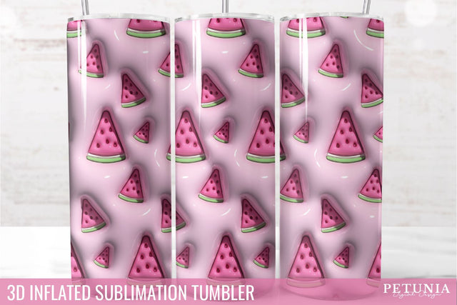 3D Inflated Tumbler wrap | 3D Sublimation Tumbler Wrap Sublimation Petunia Digital Design 