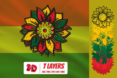 3D Juneteenth Flower SVG SVG SvgOcean 