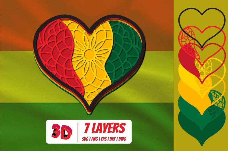 3D Juneteenth Heart SVG SVG SvgOcean 