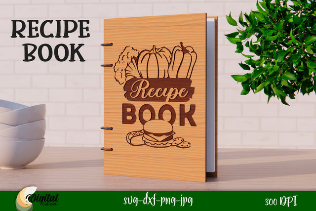 3D Kitchen Book Laser Cut. Decor SVG. Recipe book Laser Cut SVG Evgenyia Guschina 