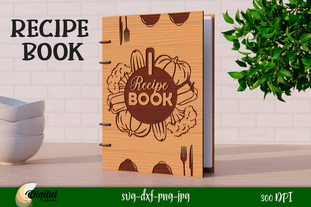 3D Kitchen Book Laser Cut. Decor SVG. Recipe book Laser Cut. SVG Evgenyia Guschina 