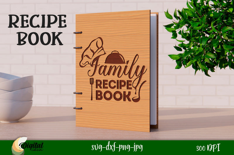 3D Kitchen Book Laser Cut.Decor SVG. Recipe book Laser Cut. SVG Evgenyia Guschina 