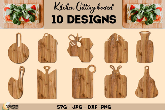3D Kitchen Laser Cut. Kitchen Cutting Boards SVG. SVG Evgenyia Guschina 