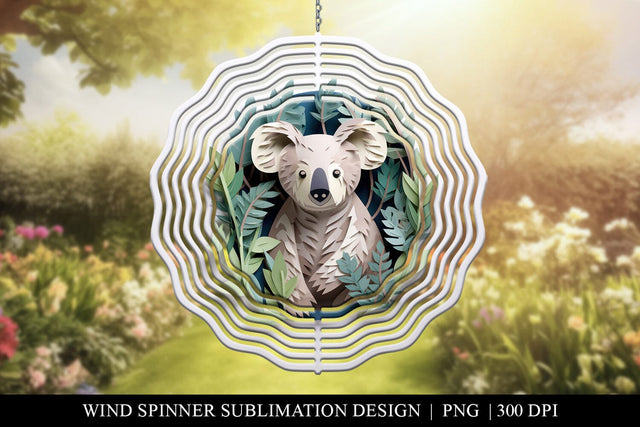 3D Koala Bear Wind Spinner Sublimation Design Sublimation BijouBay 
