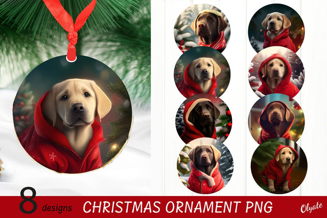 3D Labrador Christmas Ornament Bundle. Dog Ornament PNG Sublimation Olga Terlyanskaya 