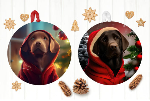 3D Labrador Christmas Ornament Bundle. Dog Ornament PNG Sublimation Olga Terlyanskaya 