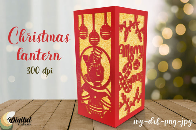 3D Lantern. Christmas Lantern Paper Cut. Lantern 3D Papercut SVG Evgenyia Guschina 