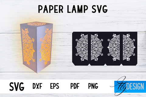 3d Lantern SVG | Paper Lantern Cut Files | Candle Holder SVG | Mandala SVG Fly Design 