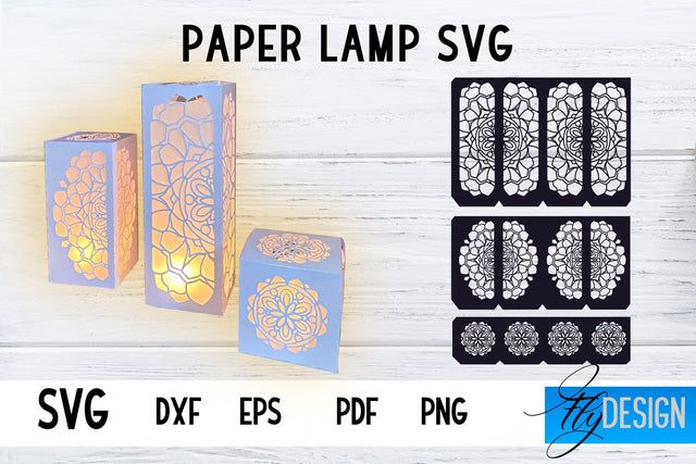 3d Lantern SVG | Paper Lantern Cut Files | Candle Holder SVG | Mandala SVG Fly Design 