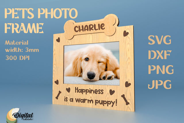 3D Laser Cut Photo Frame. Pets Photo Frame. Laser Cut Photo Frame SVG Evgenyia Guschina 