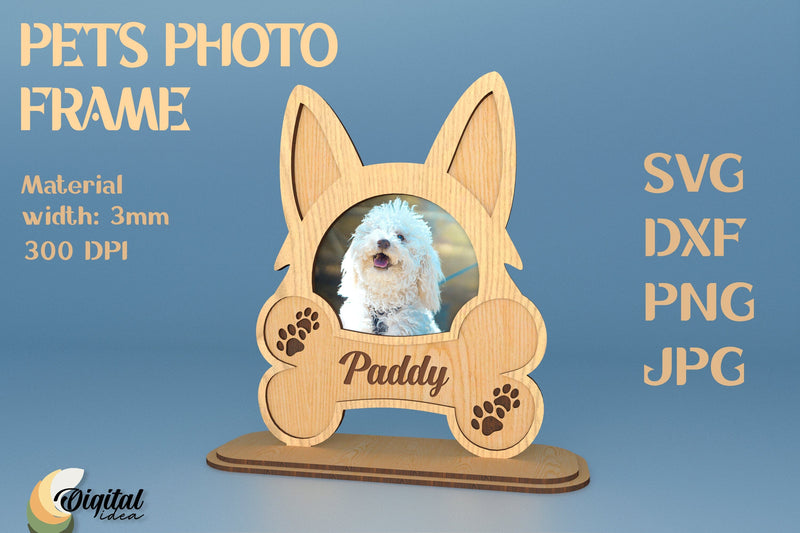 3D Laser Cut Photo Frame. Pets Photo Frame. Laser Cut Photo Frame SVG Evgenyia Guschina 