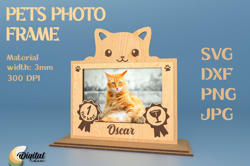 3D Laser Cut Photo Frame. Pets Photo Frame. Laser Cut Photo Frame SVG Evgenyia Guschina 