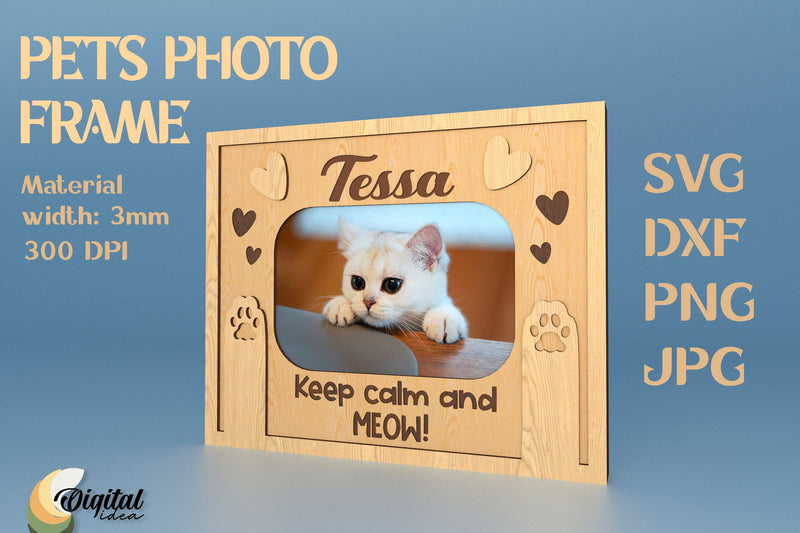 3D Laser Cut Photo Frame. Pets Photo Frame. Laser Cut Photo Frame SVG Evgenyia Guschina 